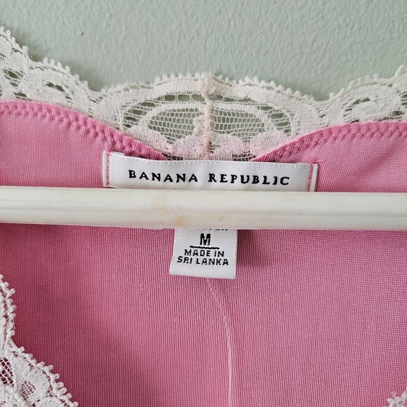 Banana Republic Vintage Y2K Crushed Velvet Lace Trim Tank Top Size M - Picture 2 of 3